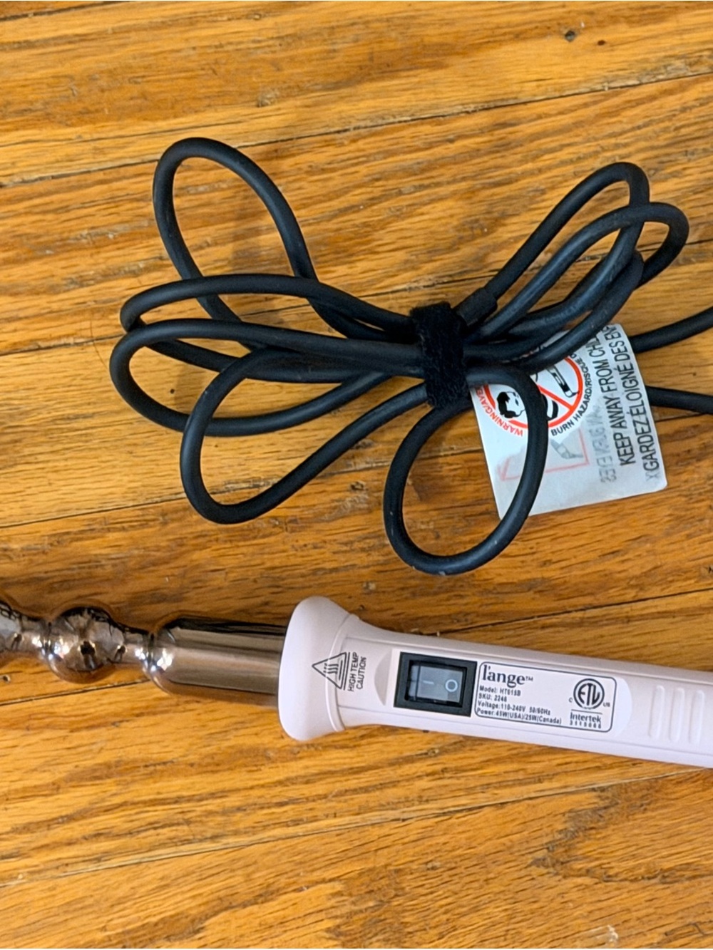 Lange Pink Curling Wand with Black Cord
